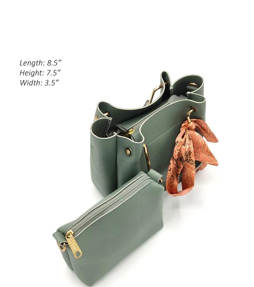 Women's PU Leather Plain Hand Bag Set Free Delivery