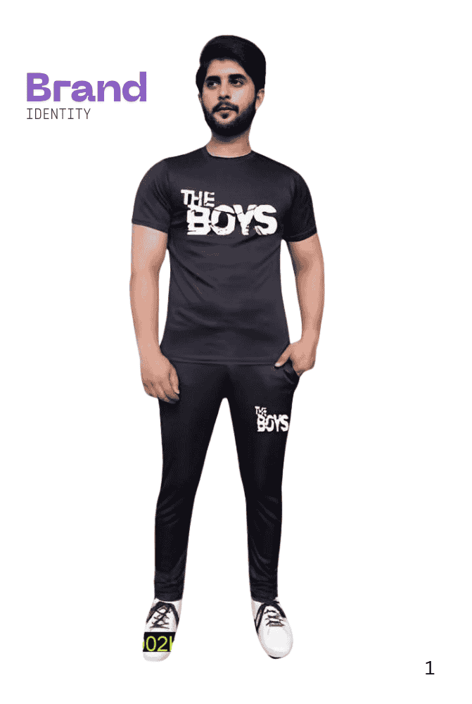 2 Pcs Men's Micro Printed Track Suit